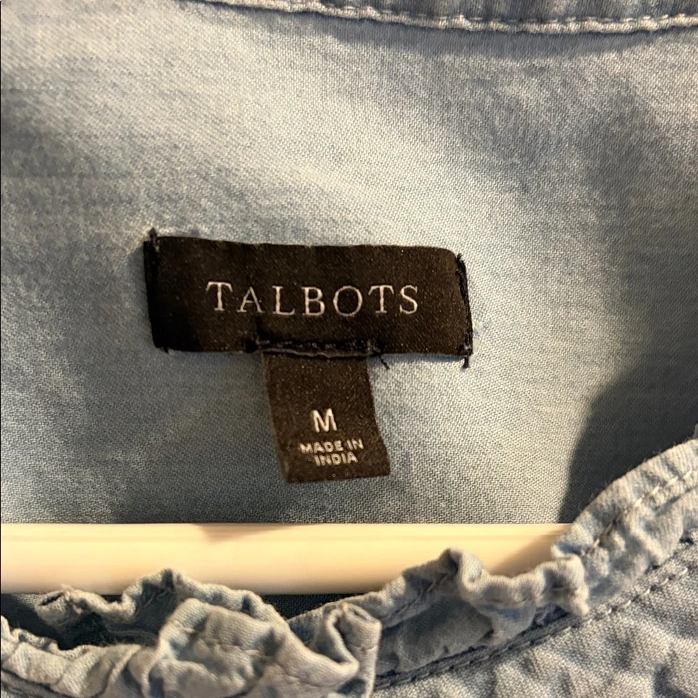 Talbots Light Blue Button-Up Top - Picture 4 of 6